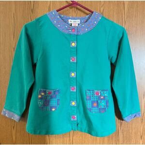 Vintage Girl’s Gymboree Rainbow Tag Button Up Dress Jacket size XXL 6-7